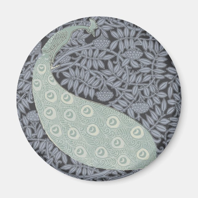 Íman Art Nouveau Peacock Classic Vintage Bird (Frente)