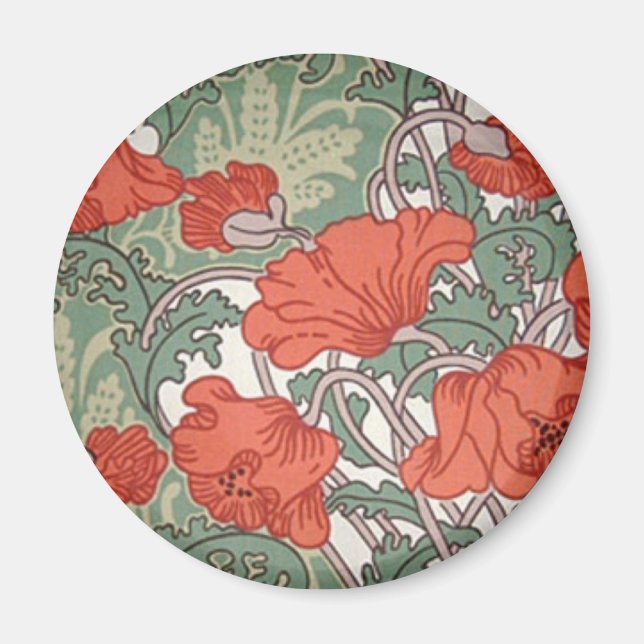 Íman Art Nouveau Poppies (Frente)