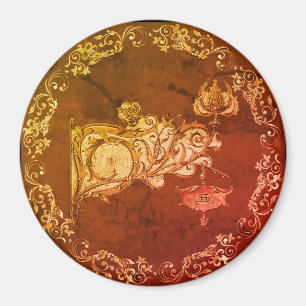 Íman Art nouveau queda scona teia marmoreada