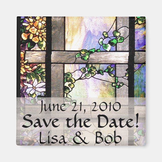 Íman Art Nouveau Tiffany Vidro Escondido Floral (Frente)