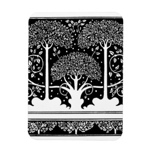 Íman Art Nouveau Vintage Tree Patterno