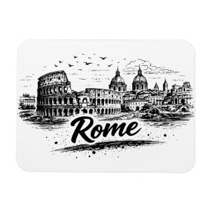 Íman Arte a Lápis da Paisagem Urbana de Roma Antiga Itá