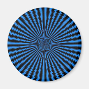 Íman Arte abstracta listrada Funky azul e preta