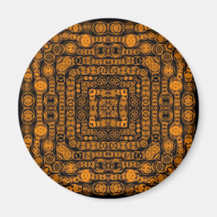 Íman Arte abstracta retro Dourado dos quadrados do art