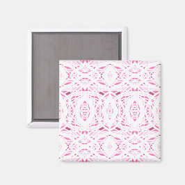 Íman Arte Abstrata Acrílica Rosa Branco Prismática