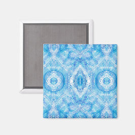 Íman Arte Abstrata Aquarela Azul Claro Fé