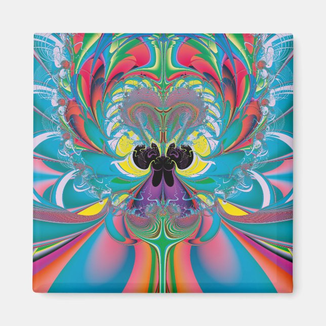 Íman Arte Abstrata Borboleta de Verão (Frente)
