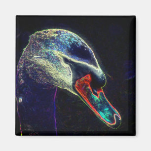 Íman Arte abstrata da natureza do cisne majestoso