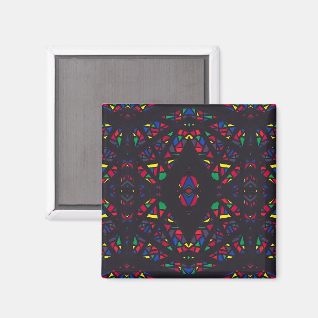 Íman Arte Abstrata de Guache Arco-íris Espectroscópico (Front/Back)