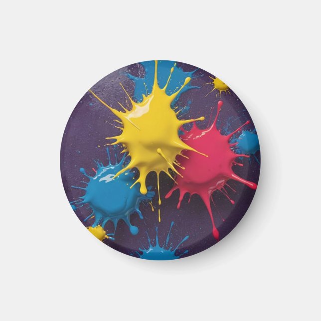 Íman Arte abstrata de respingos de ia (Frente)