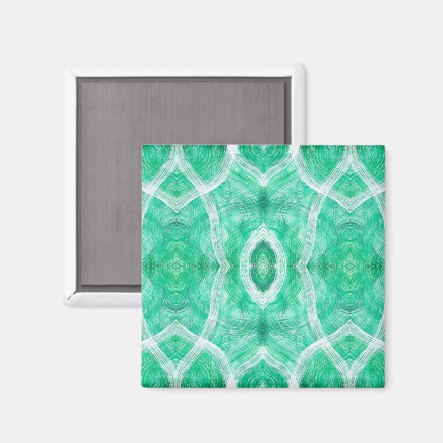 Íman Arte Abstrata em Aquarela Luz Verde (Front/Back)
