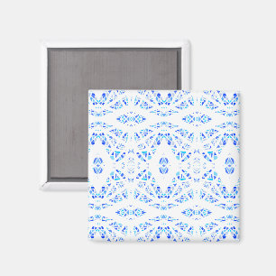 Íman Arte Abstrata em Gouache Azul Branco Espectroscópi