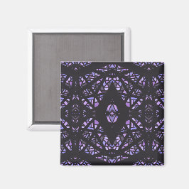 Íman Arte Abstrata em Gouache Roxo Preto Espectroscópic