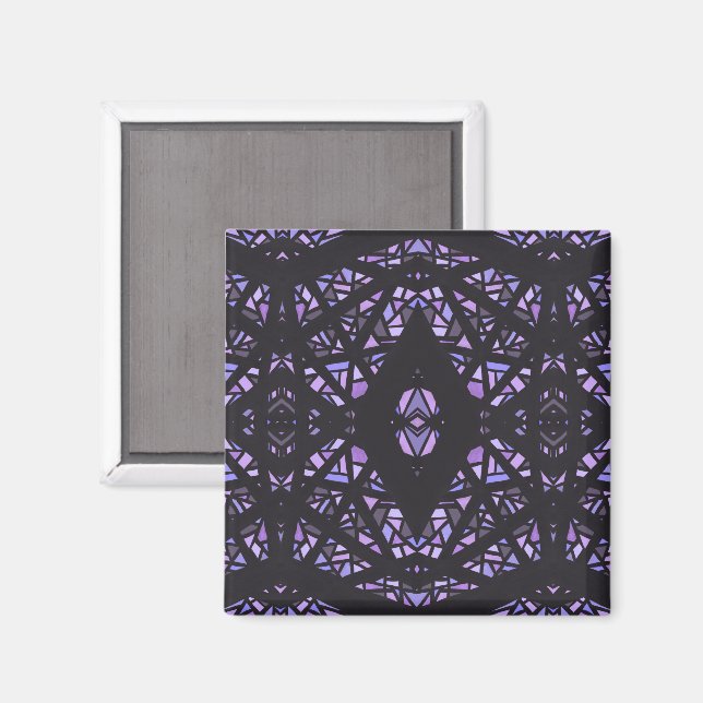 Íman Arte Abstrata em Gouache Roxo Preto Espectroscópic (Front/Back)