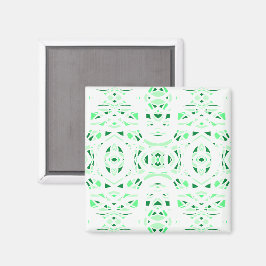 Íman Arte Abstrata em Gouache Verde Branco Firebrand