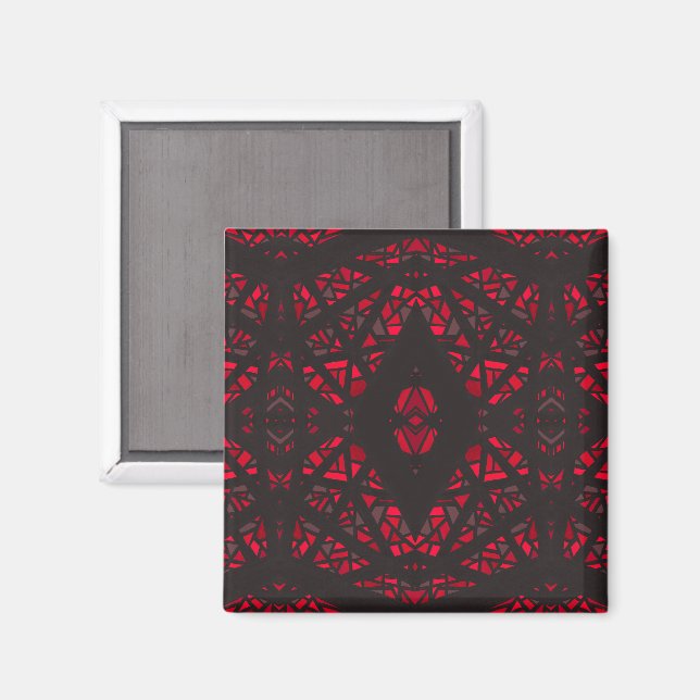 Íman Arte Abstrata em Gouache Vermelho Preto Espectrosc (Front/Back)