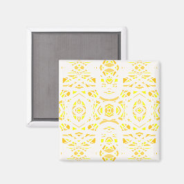 Íman Arte Abstrata em Guache Amarelo Branco Firebrand