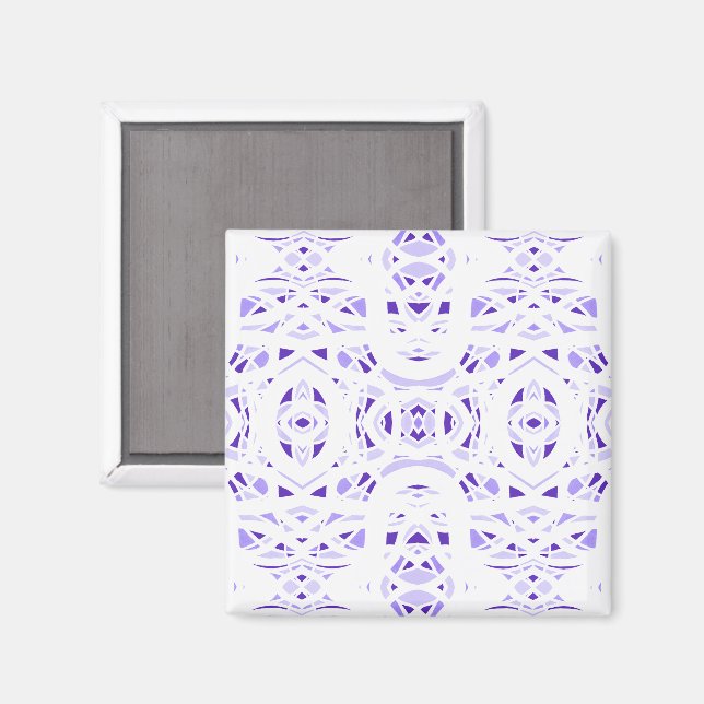 Íman Arte Abstrata em Guache Roxo Branco Firebrand (Front/Back)