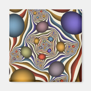 Íman Arte abstrata fractal moderna colorida voadora