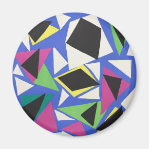 Íman Arte Abstrata Geométrica Azul Recortada de Matisse