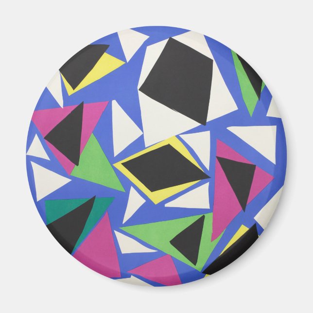 Íman Arte Abstrata Geométrica Azul Recortada de Matisse (Frente)