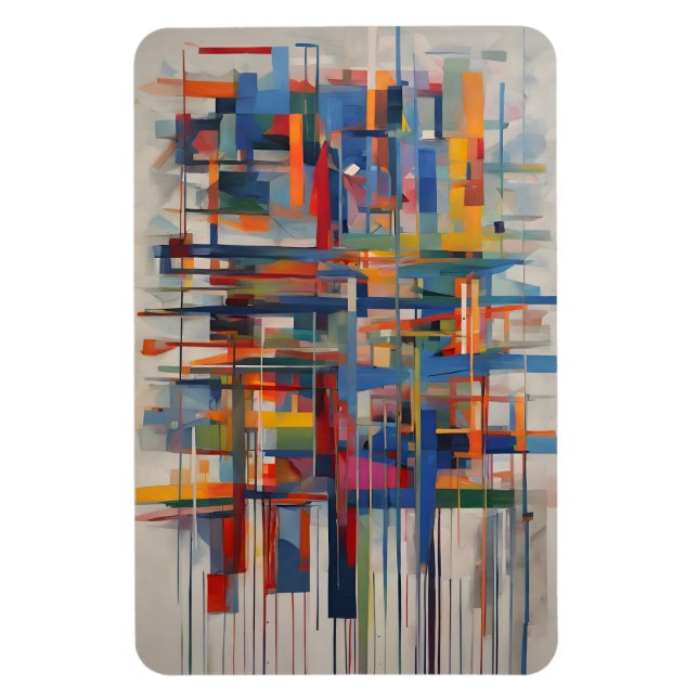 Íman Arte Abstrata Geométrica Moderna (Vertical)