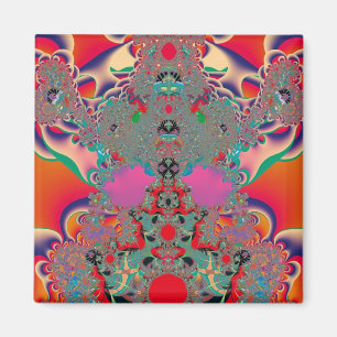 Íman Arte Abstrata Meditação Vermelha