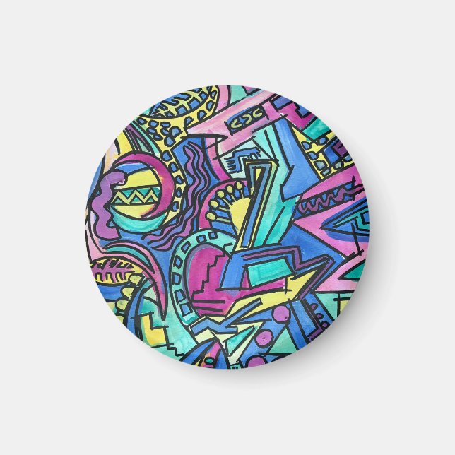 Íman Arte abstrata pintada à mão Casa Mia (Frente)