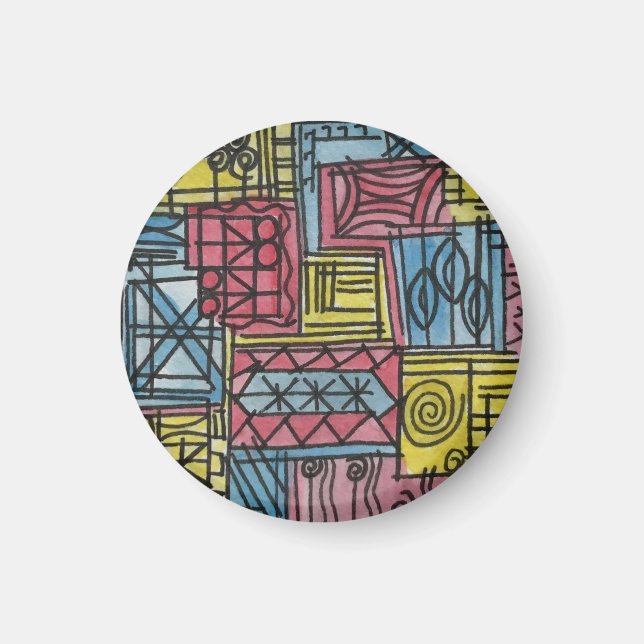 Íman Arte abstrata pintada à mão excêntrica e caprichos (Frente)