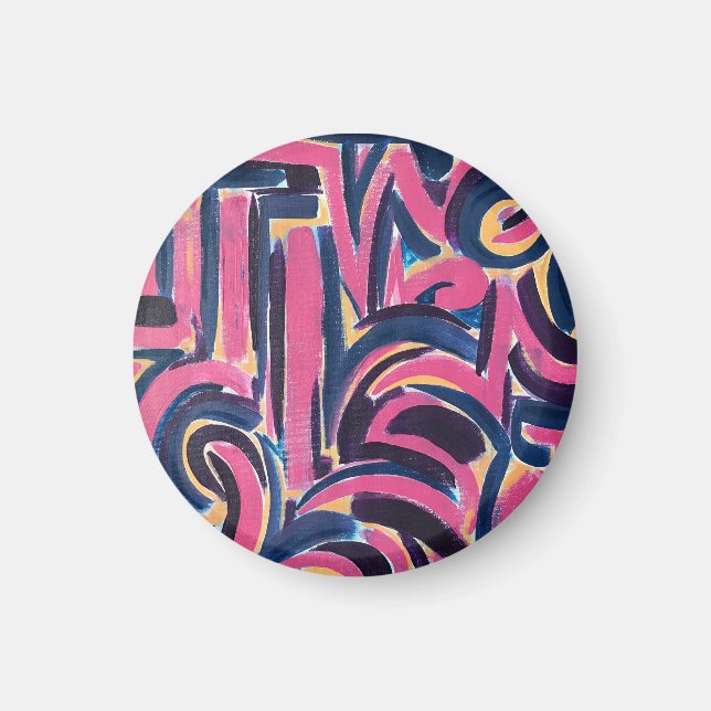 Íman Arte abstrata pintada à mão Graffiti Grego Antigo (Frente)