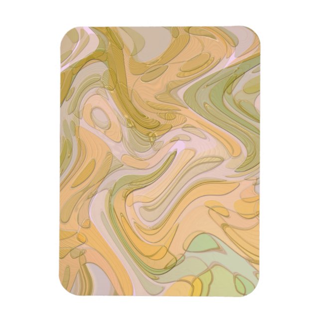 Íman Arte Abstrata Redemoinhos Amarelo Verde (Vertical)