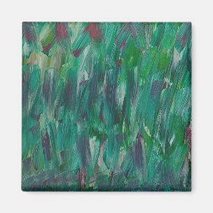 Íman Arte Abstrato Colorido Verde Vermelho Branco Escon