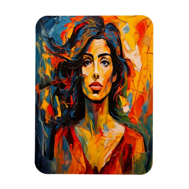 Íman Arte Abstrato de Expressionista Negrito (Vertical)