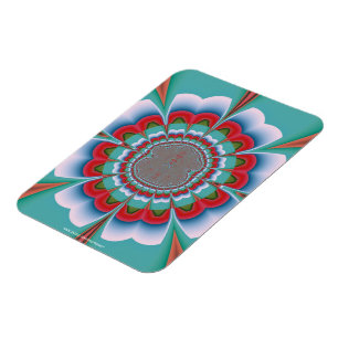 Íman Arte abstrato de Mandala Psicodélico Retro em Flor