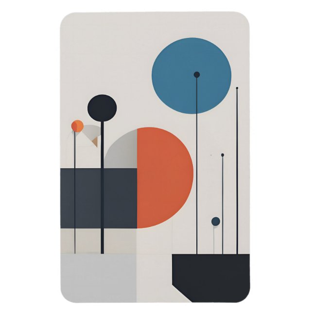 Íman Arte Abstrato Geométrica Moderna Minimalista (Vertical)