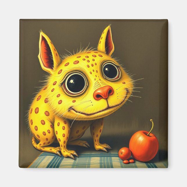 Íman Arte "Ainda viva" com ímã amarelo esmerilado (Frente)