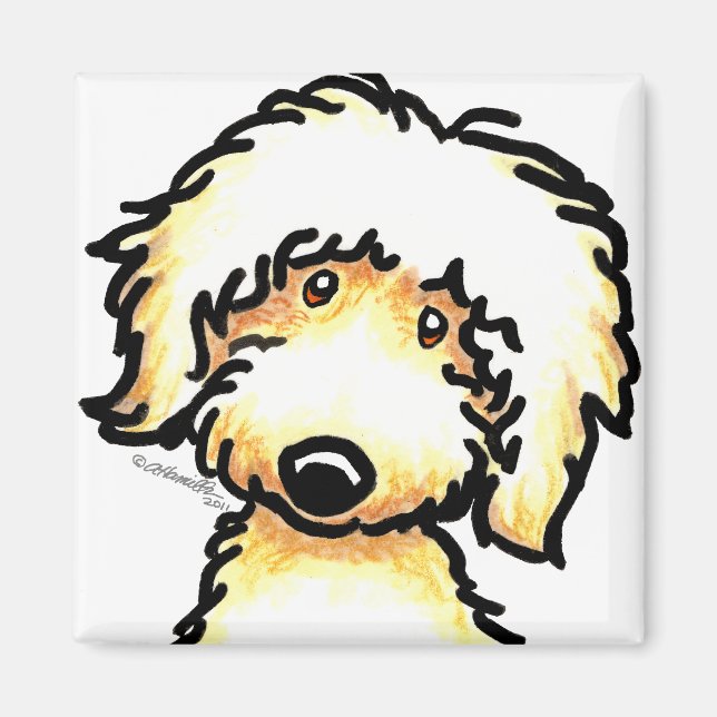 Íman Arte Amarelo Labradoodle (Frente)