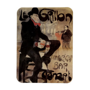 Íman Arte Antiga Arte Nova Le Grillon, Homem Bebendo Ce