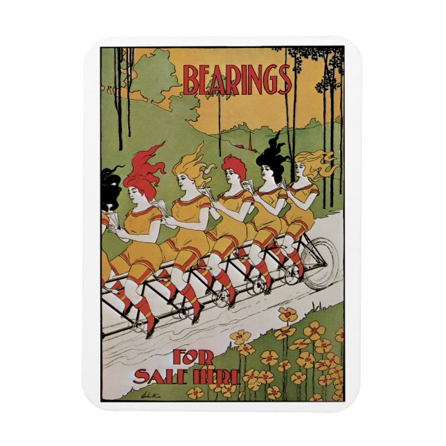 Íman Arte Antiga Moderna, Bicicleta Tandem Rolamentos (Vertical)