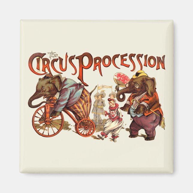 Íman Arte Antiguária Elefante de Procissão Circus (Frente)