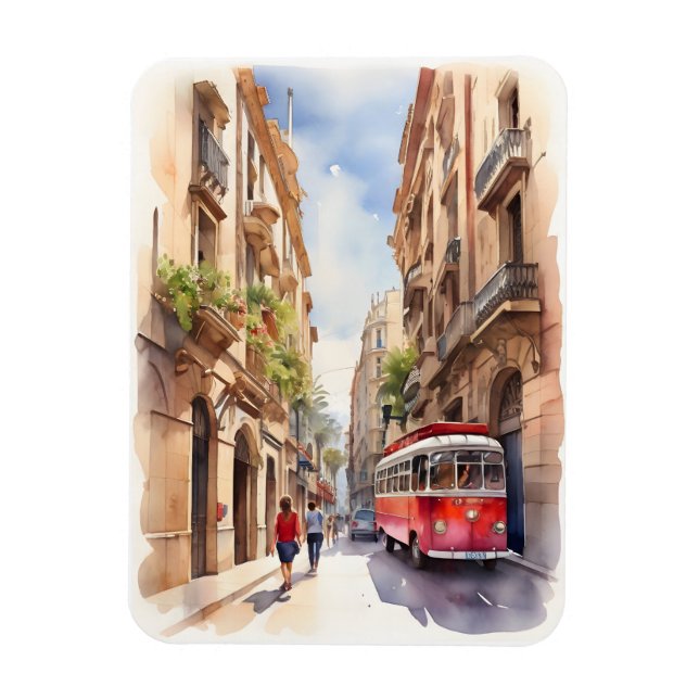 Íman Arte aquarela de Barcelona (Vertical)