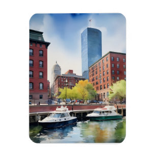 Íman Arte aquarela de Boston
