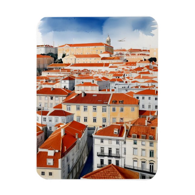 Íman Arte aquarela de Lisboa (Vertical)