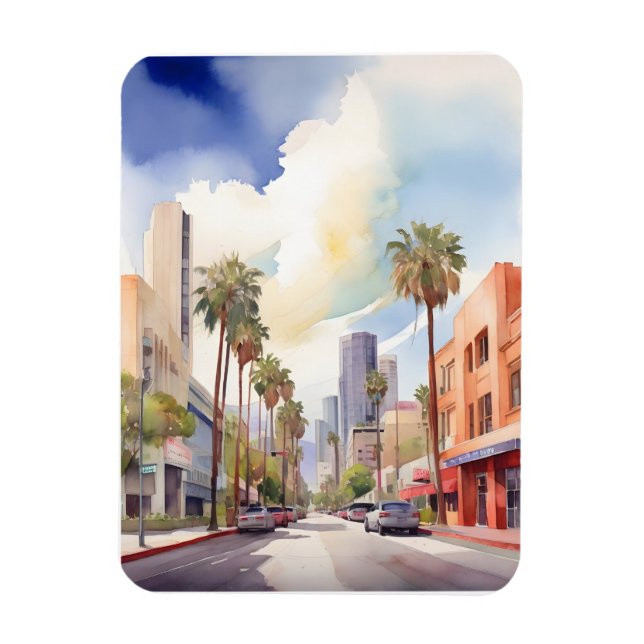 Íman Arte aquarela de Los Angeles (Vertical)