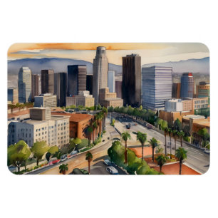 Íman Arte aquarela de Los Angeles