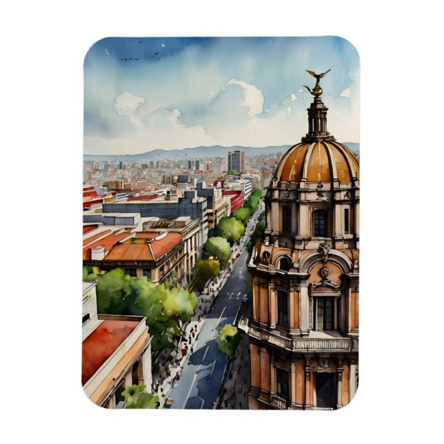 Íman Arte aquarela do México (Vertical)