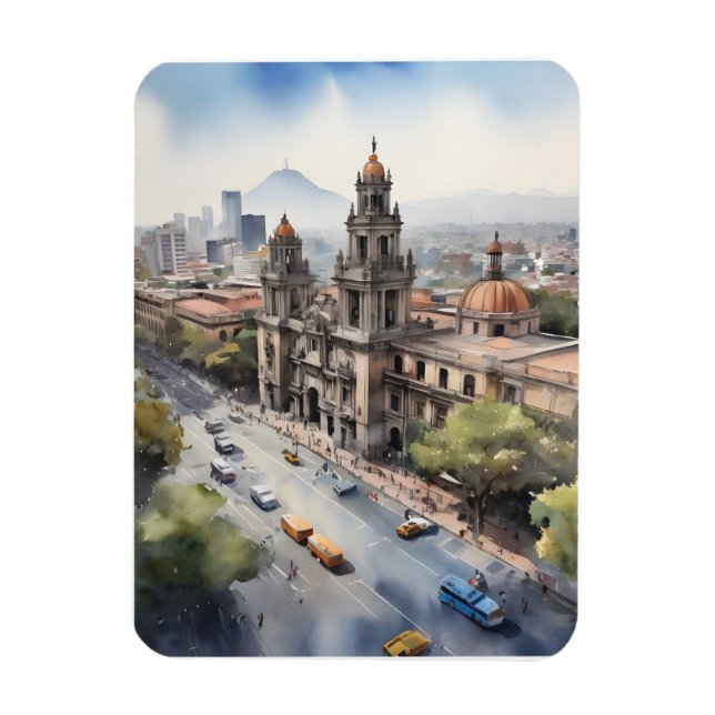 Íman Arte aquarela do México (Vertical)