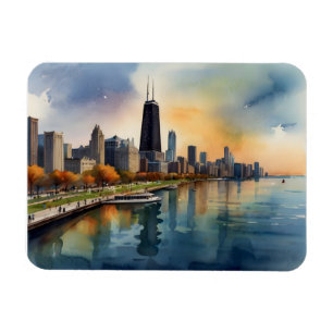 Íman Arte aquosa de Chicago