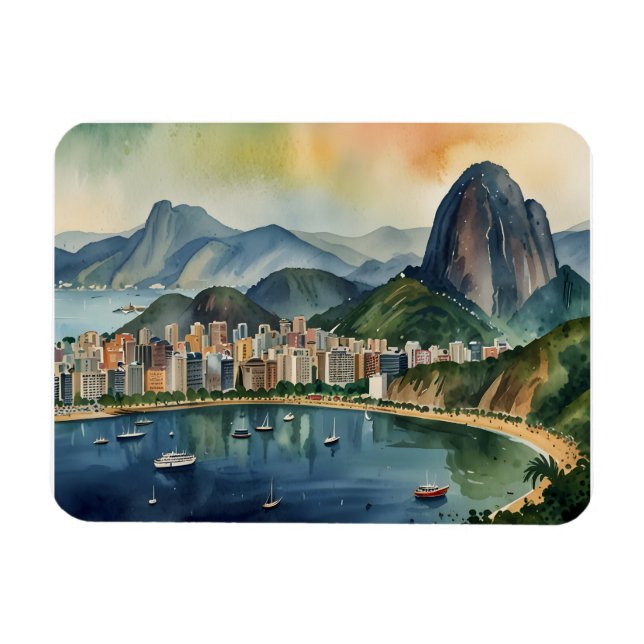 Íman Arte aquosa do Rio de Janeiro (Horizontal)