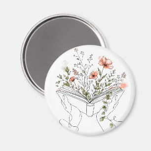 Íman Arte Botânica de Livro em Linhas da Blooms Book